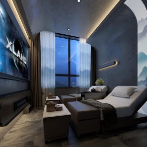 现代足浴按摩店包间3D模型下载